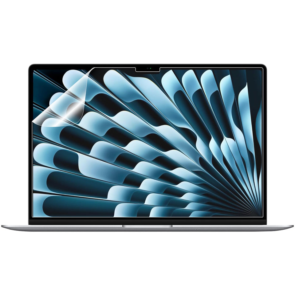 ANTOGOO V MacBook Air anti-glare screen protector reduces reflections for clearer viewing.