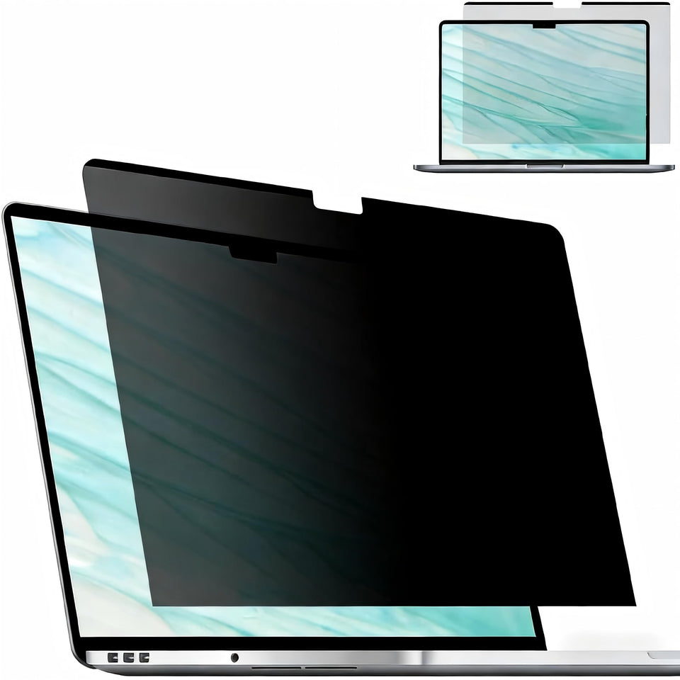 ANTOGOO V MacBook Air privacy screen with magnetic attachment for quick on-the-go privacy.