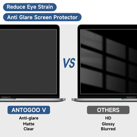 ANTOGOO V MacBook Pro 15 matte anti-scratch film guards against daily wear.