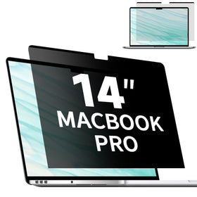 ANTOGOO V magnetic privacy screen top attachment enhances privacy on MacBook Pro 14 inch.