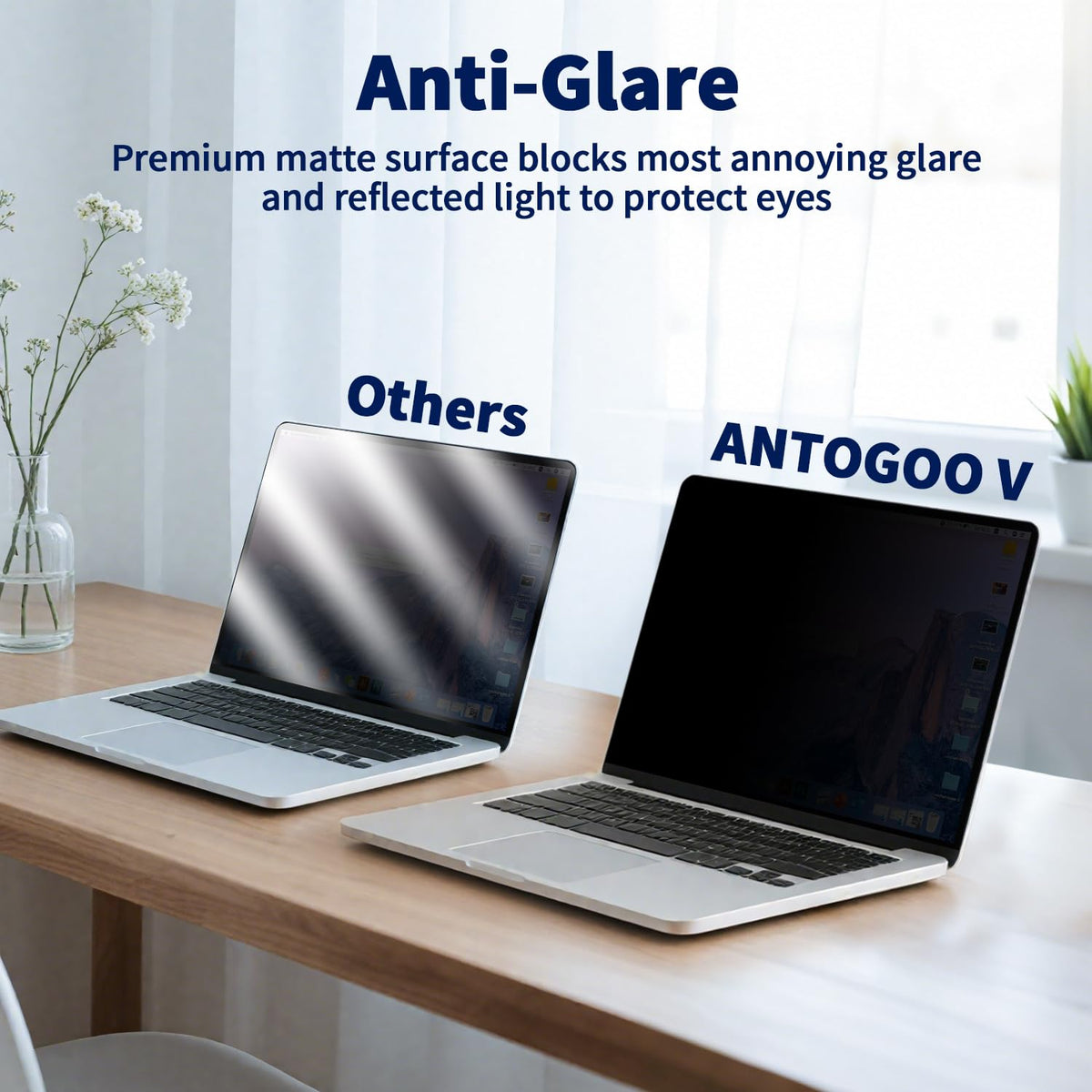 ANTOGOO V matte filter texture that reduces glare and minimizes reflections