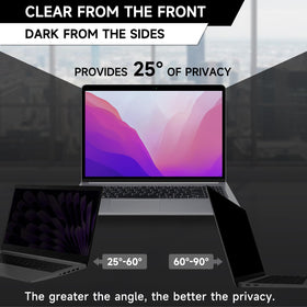 ANTOGOO V privacy screen for MacBook Air 15-inch side view blocks side glances.
