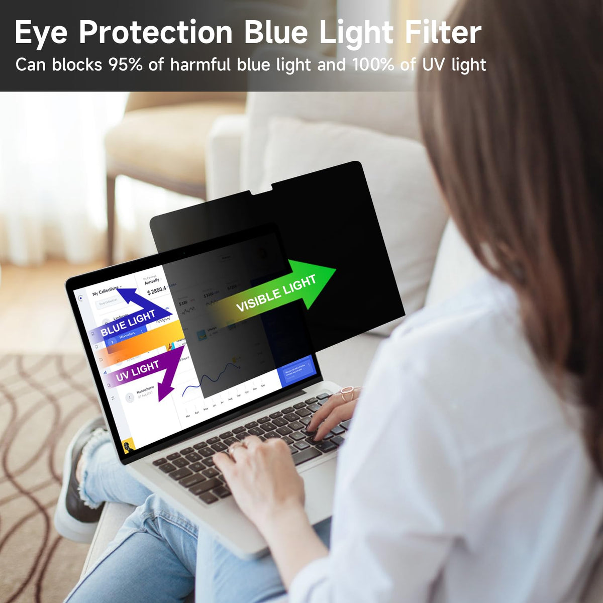 ANTOGOO V privacy screen back-adhesive allows easy installation and clean removal.