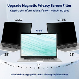 ANTOGOO V removable privacy filter keeps your screen secure when not in use.