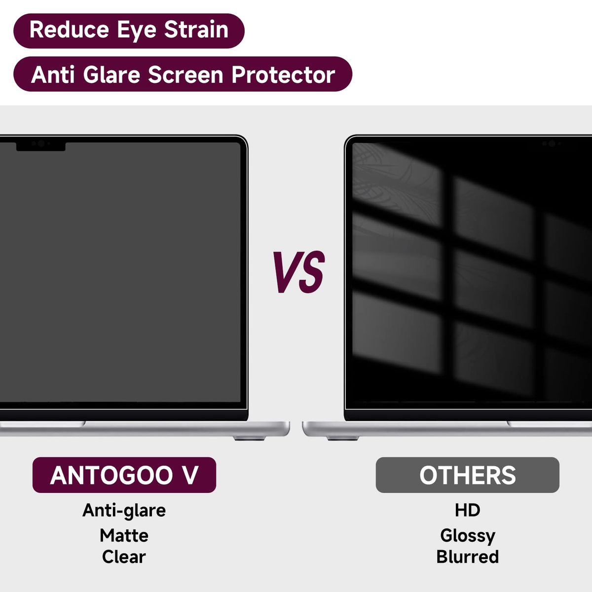 ANTOGOO V scratch-resistant matte protector keeps your MacBook screen clean.
