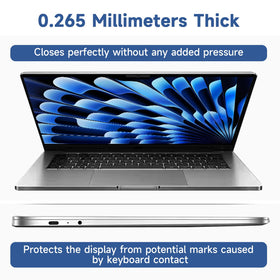 ANTOGOOV bubble-free installation preserves screen clarity on MacBook Air 15-inch.