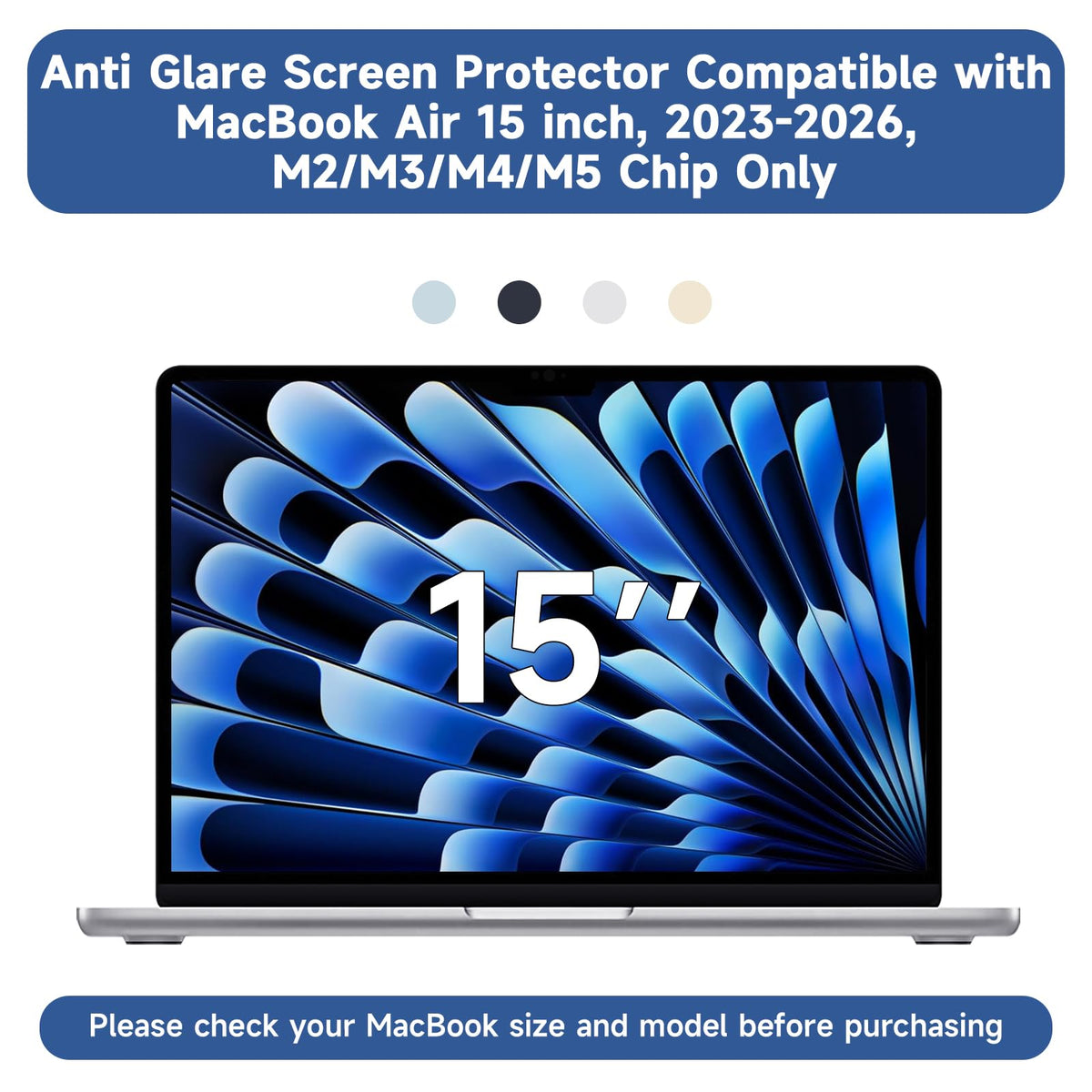 ANTOGOOV compatible with M2-M5 models for 15-inch MacBook Air.