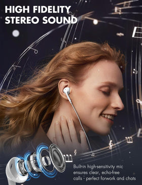 Antool USB-C headphones built-in mic reduces wind noise