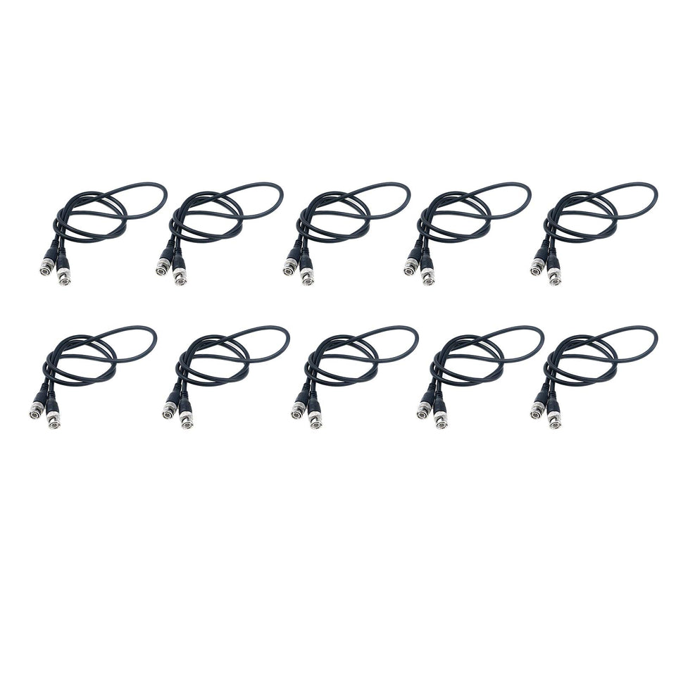 Antrader RG58 3ft BNC to BNC cable pack of 10 for stable video signals.