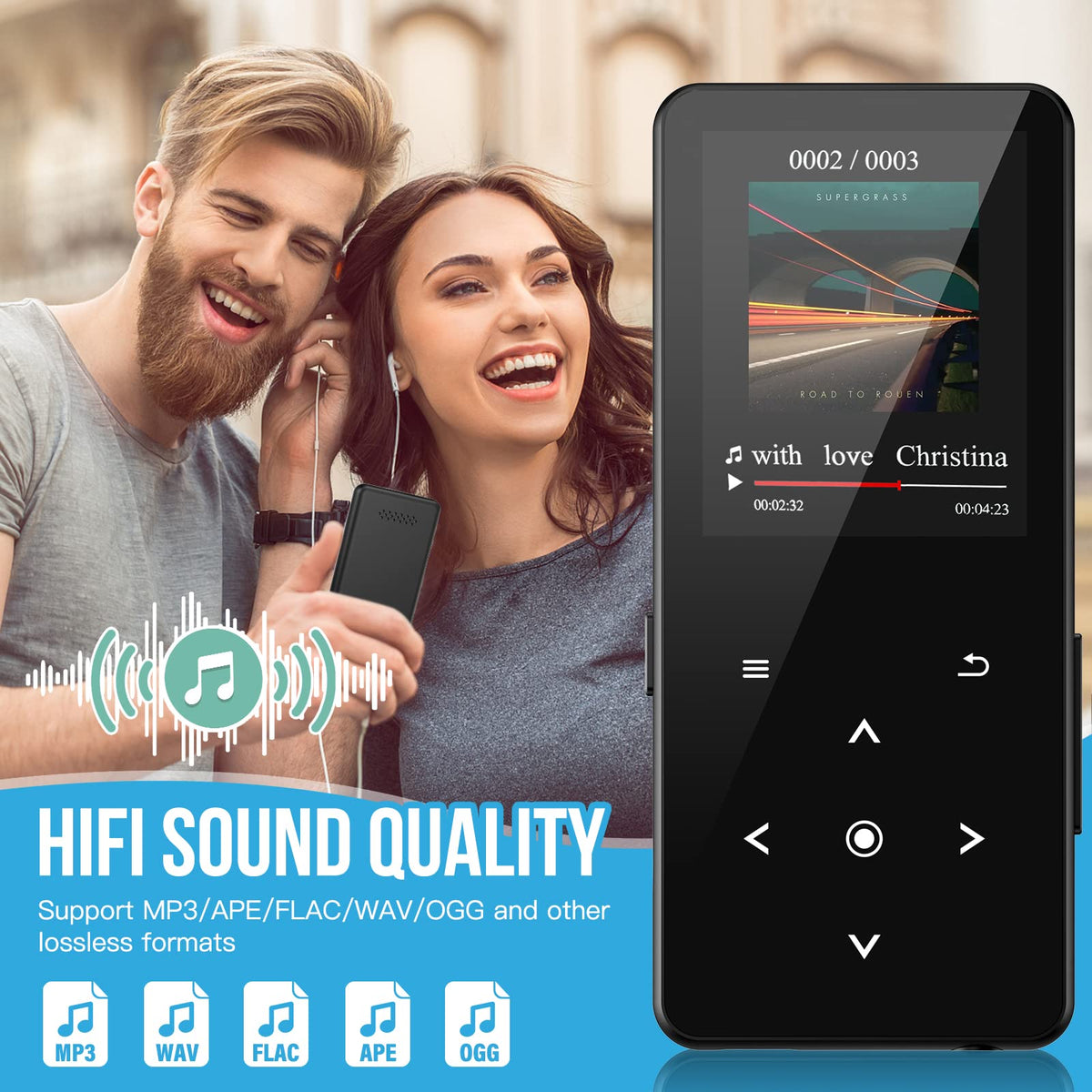 ANVOSCI 32GB TF card included for immediate music downloads.