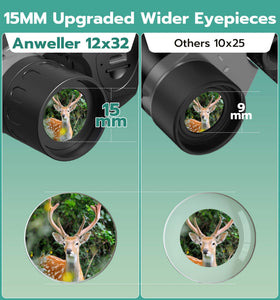 Anweller binoculars camera 12x32-zoom reveals distant details clearly.