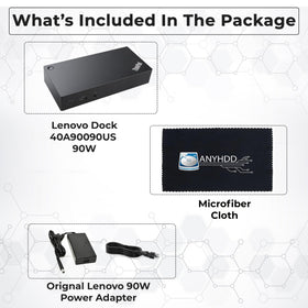 ANYHDD 90W adapter powers laptops while docking for uninterrupted work.