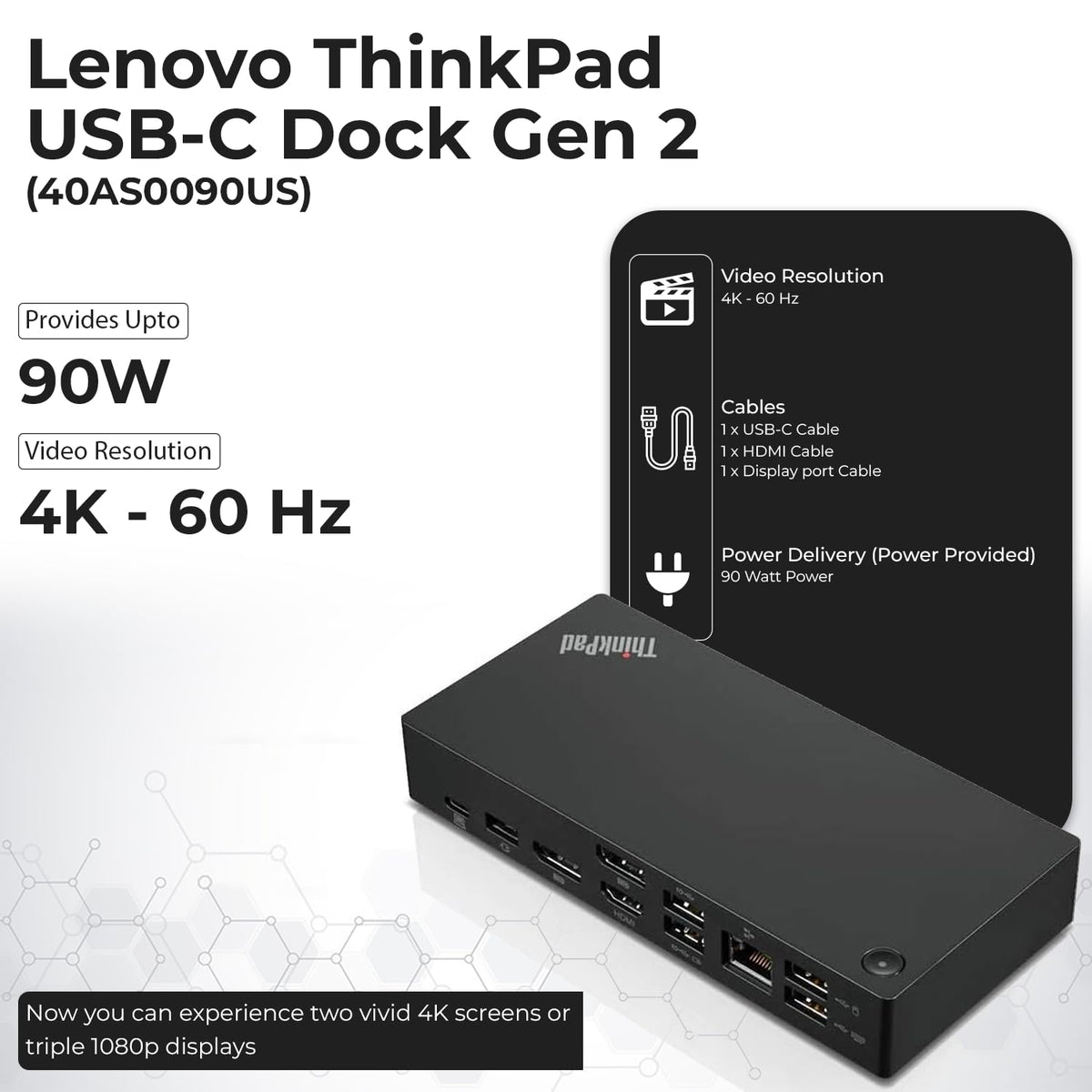 ANYHDD Lenovo dock setup with dual monitors for efficient multitasking