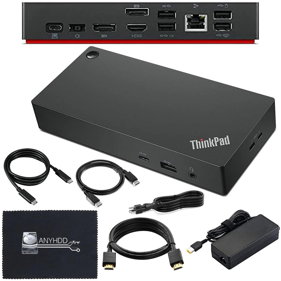 ANYHDD 40AY0090US dock front view for streamlined multi-monitor setup and 90W power delivery