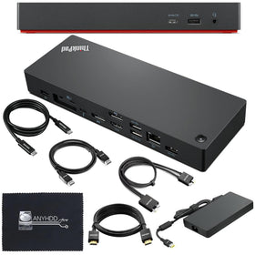 ANYHDD 40B00300US dock front view showing HDMI and DisplayPort for multi-monitor setups.