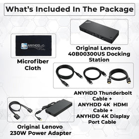 ANYHDD 40B00300US dock rear ports highlighting Thunderbolt 4, USB-C, and Ethernet connectivity.