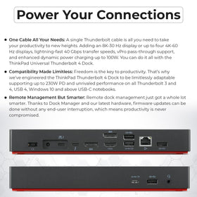 ANYHDD 40B00300US supports USB-C devices with Power Delivery for charging and data transfer.