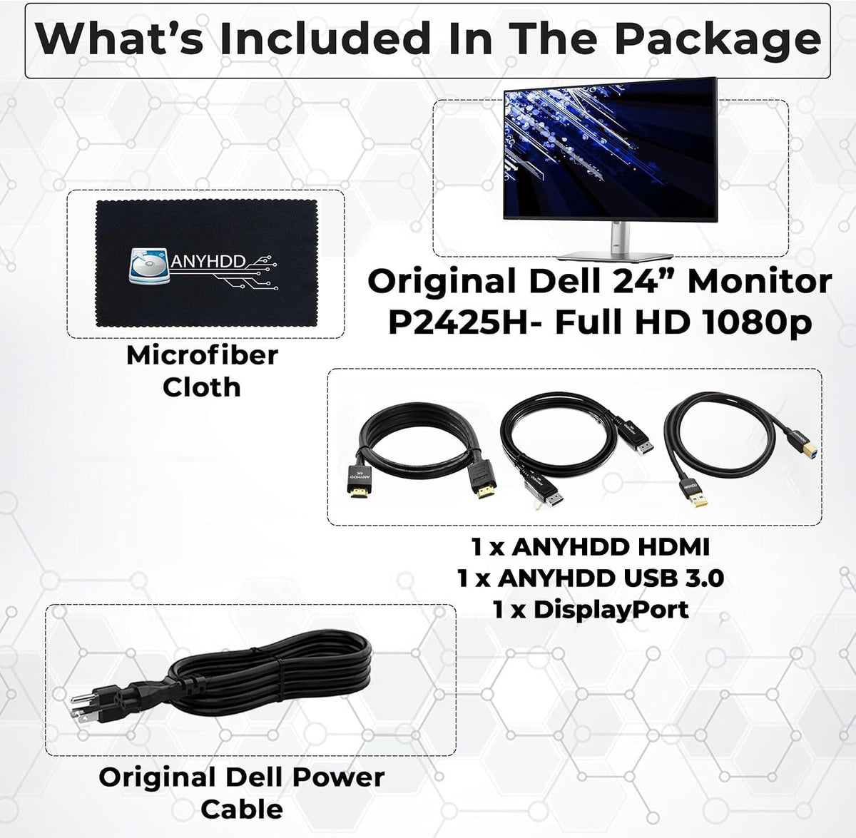 ANYHDD Dell P2425H stand and base enable easy height and angle adjustments