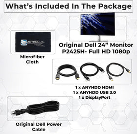 ANYHDD Dell P2425H stand and base enable easy height and angle adjustments