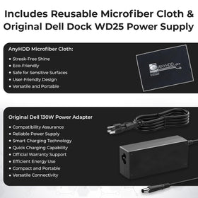 ANYHDD Dell Pro Dock WD25 workspace setup with laptop connected at the desk.