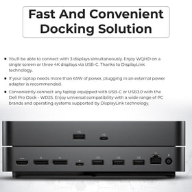 ANYHDD Dell Pro Dock WD25 includes 2.5GbE for reliable wired networking.