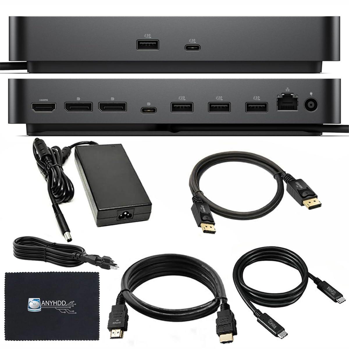 ANYHDD Dell Pro Dock WD25 front view with multiple ports for efficient workstation setup.