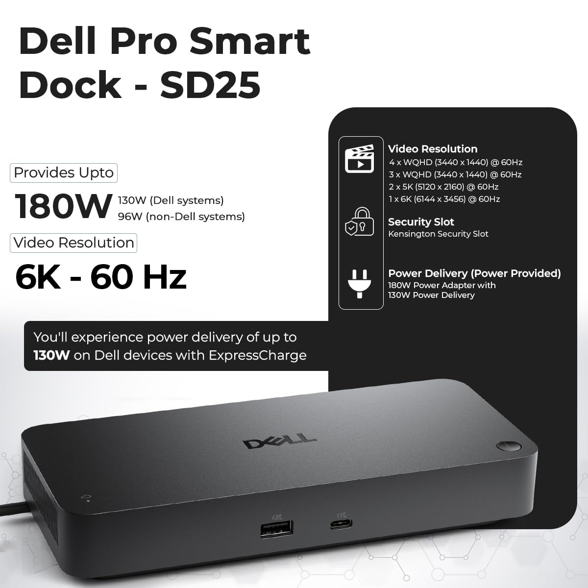 SD25 supports a 4K multi-monitor setup for crisp visuals.