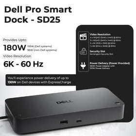 SD25 supports a 4K multi-monitor setup for crisp visuals.