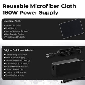 Bundle includes HDMI, DisplayPort, USB-C cable and cleaning cloth.