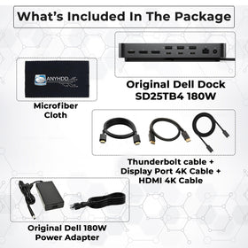 ANYHDD Dell SD25TB4 Pro desk setup shows clean workspace with single-cable docking.