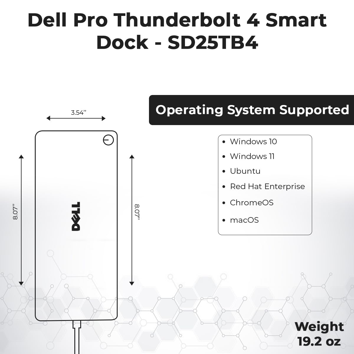 ANYHDD Dell SD25TB4 Pro 180W adapter powers the dock and connected devices.