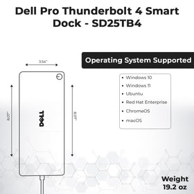 ANYHDD Dell SD25TB4 Pro 180W adapter powers the dock and connected devices.