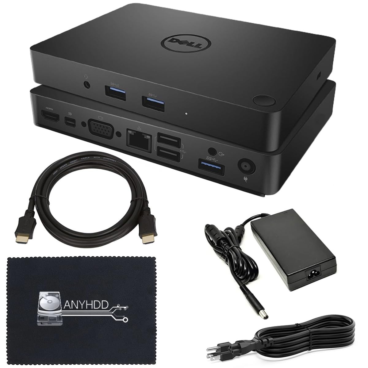 ANYHDD Dell WD15 front view showing dock and label, quick recognition benefit