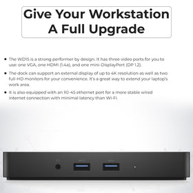 ANYHDD Dell WD15 in a home office scene illustrating tidy multi-monitor productivity