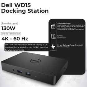 ANYHDD Dell WD15 with 130W adapter demonstrating power delivery for laptops