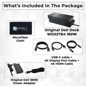 ANYHDD Dell WD22TB4 dock back panel highlighting 4K-ready video outputs