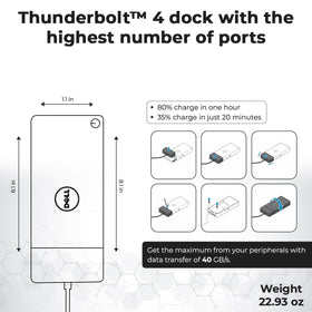 ANYHDD Dell WD22TB4 dock including cables demonstrating quick setup