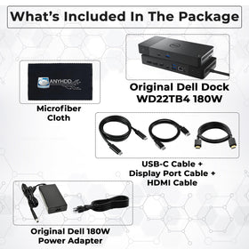 ANYHDD Dell WD22TB4 ports side view emphasizes TB4, USB, and Ethernet