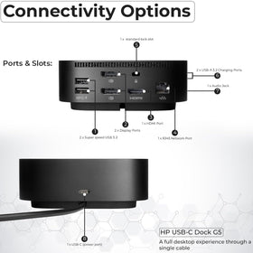 ANYHDD HP docking station DisplayPort cable supports crystal-clear external displays.