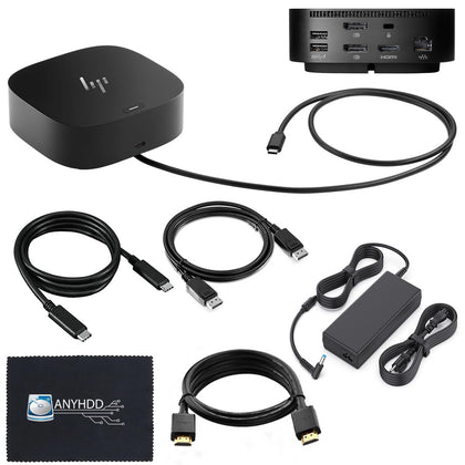 ANYHDD HP docking station with dual-monitor setup boosts multitasking efficiency.