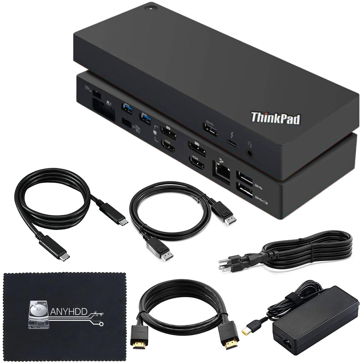ANYHDD Lenovo dock dual UHD 4K display for a seamless multi-monitor workspace.