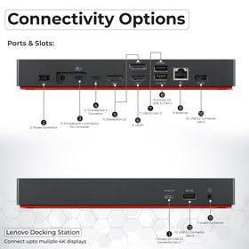 ANYHDD Lenovo dock package includes cables and microfiber cleaning cloth for setup.