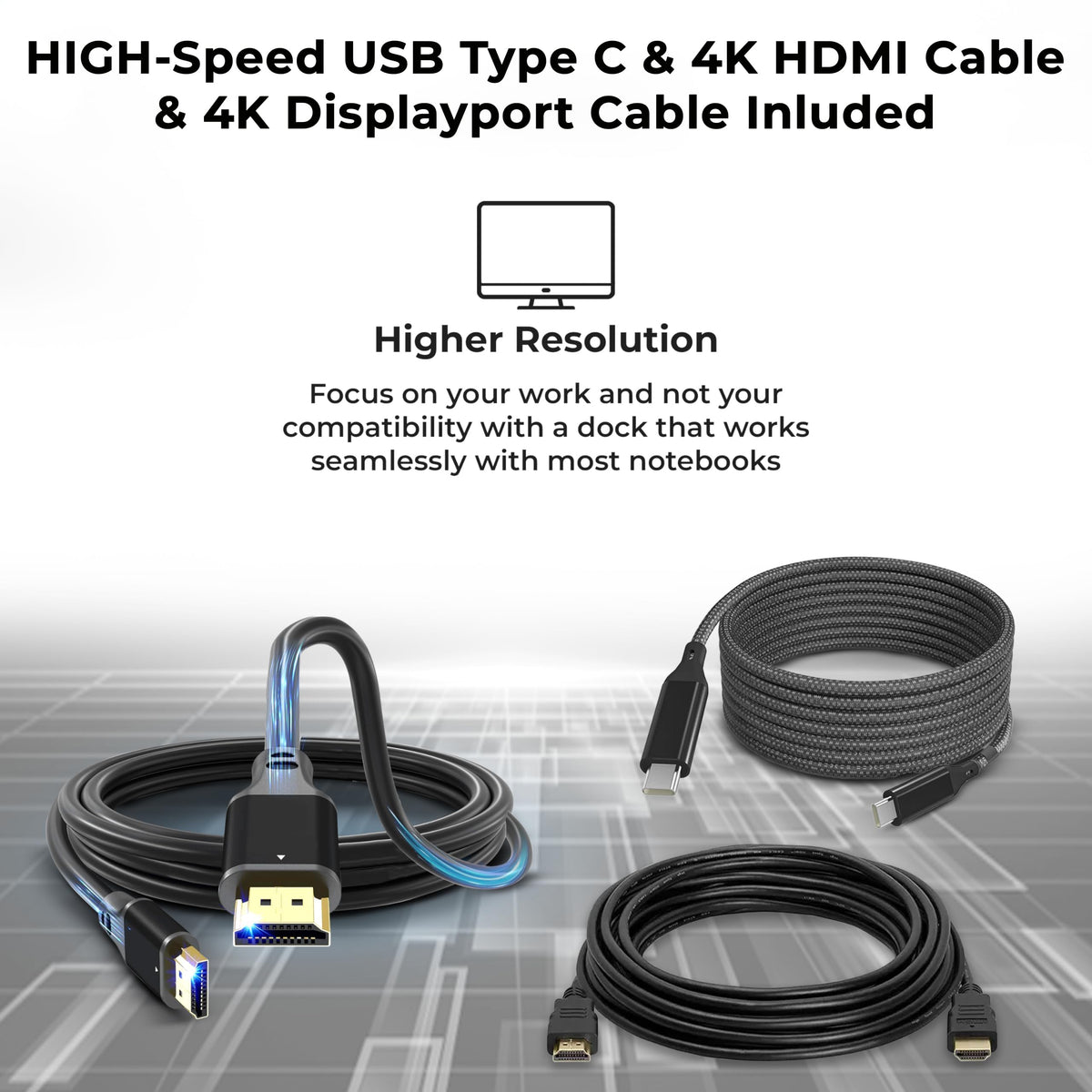 ANYHDD Lenovo dock Thunderbolt cable for quick data transfers.