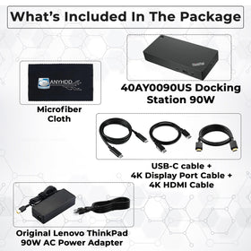 ANYHDD Lenovo ThinkPad Dock USB-C cables included for quick setup.
