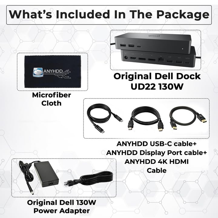 ANYHDD UD22 back panel shows ports for network and displays.