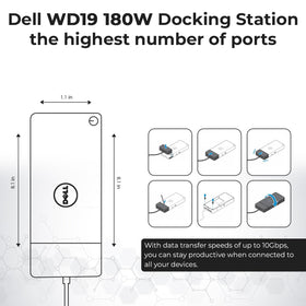 ANYHDD WD19 adapter close-up highlighting 180W power