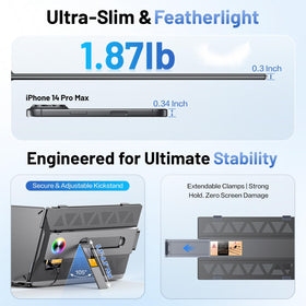 Anyking ambient ring light provides visual status cues during late-day work.