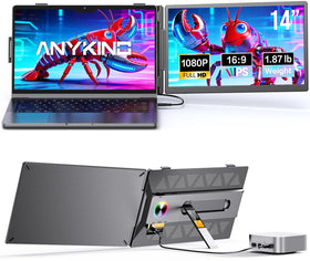 Anyking laptop screen extender with 14-inch FHD display for seamless dual-screen work.