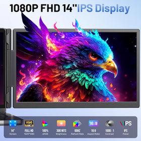 Anyking portable monitor USB-C plug-and-play enables quick setup anywhere.