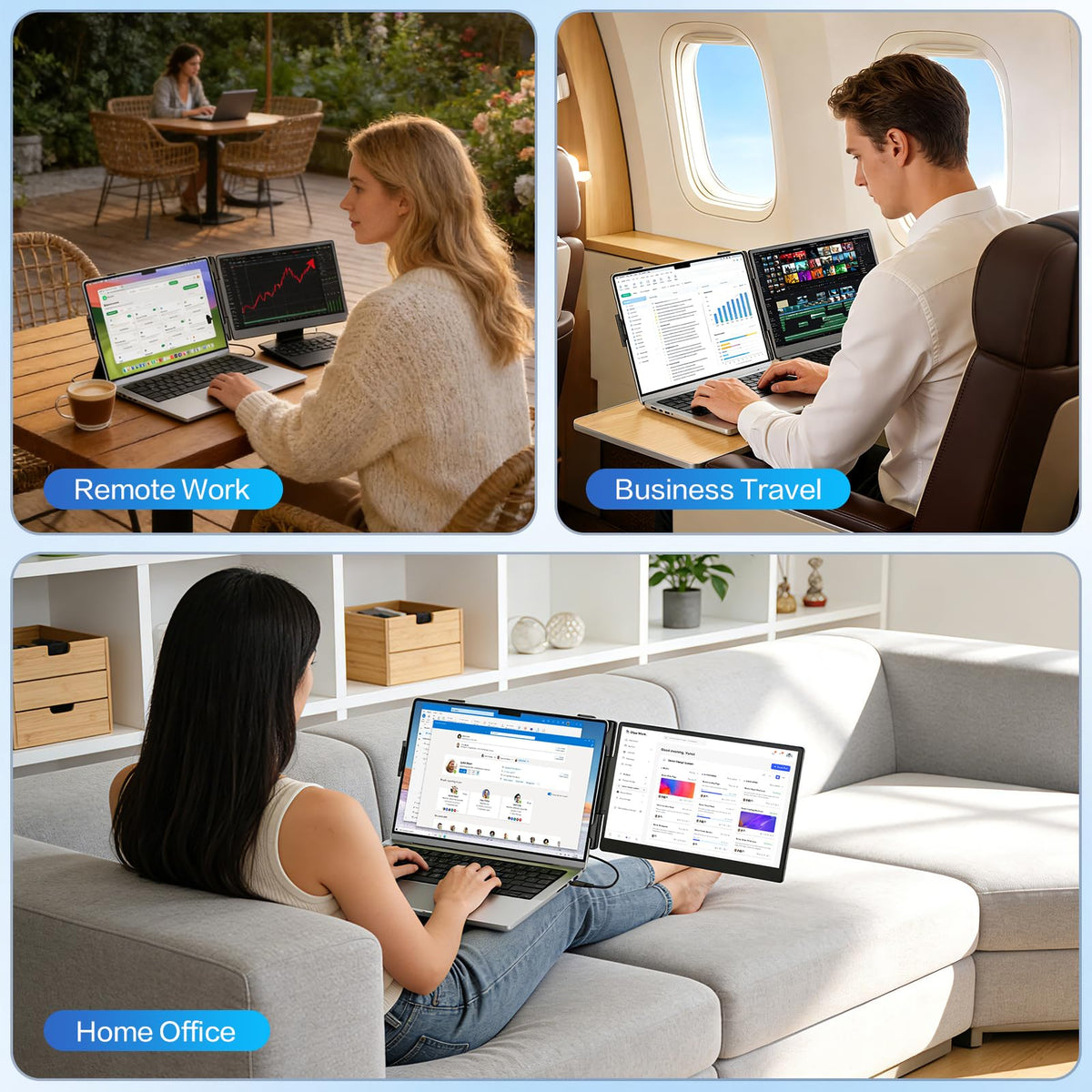 Anyking travel monitor for laptop supports productive on-the-go setups.